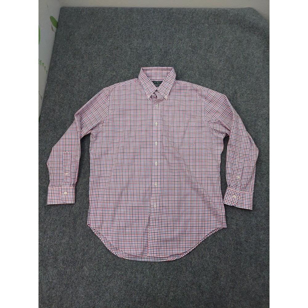 Lot 3 Ralph Lauren Shirt Men Large Blue Pink Plaid Button Down Pony Long Sleeve - Picture 2 of 16